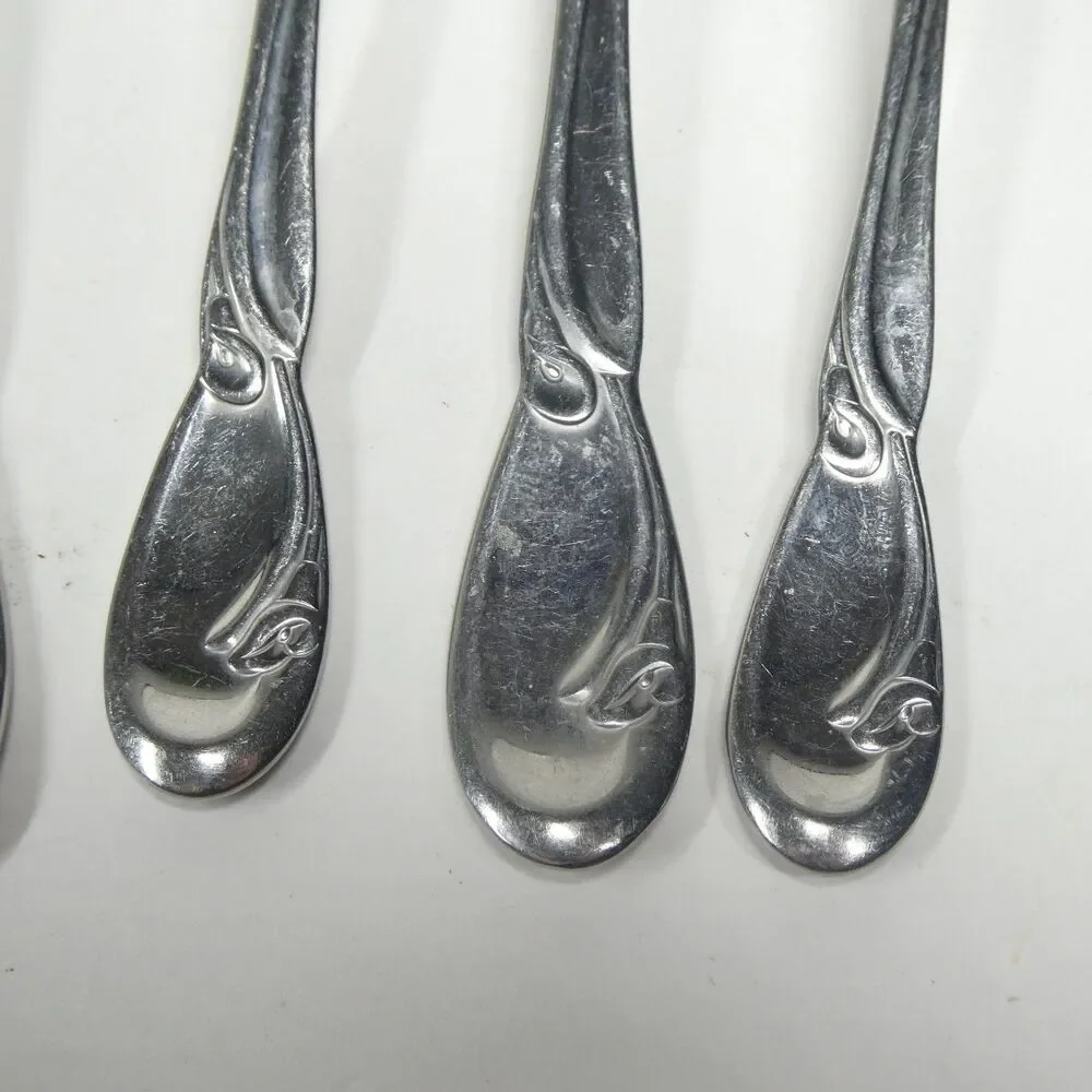 Oneida Calla Lily Stainless Flatware Lot 7pc Spoons Fork